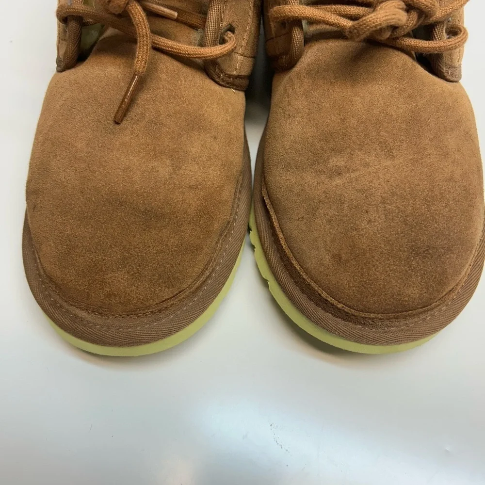 ‼️BF SALE‼️UGG Neumal Chestnut Brown Boots with  Lime Green Bottoms - Picture 8 of 10
